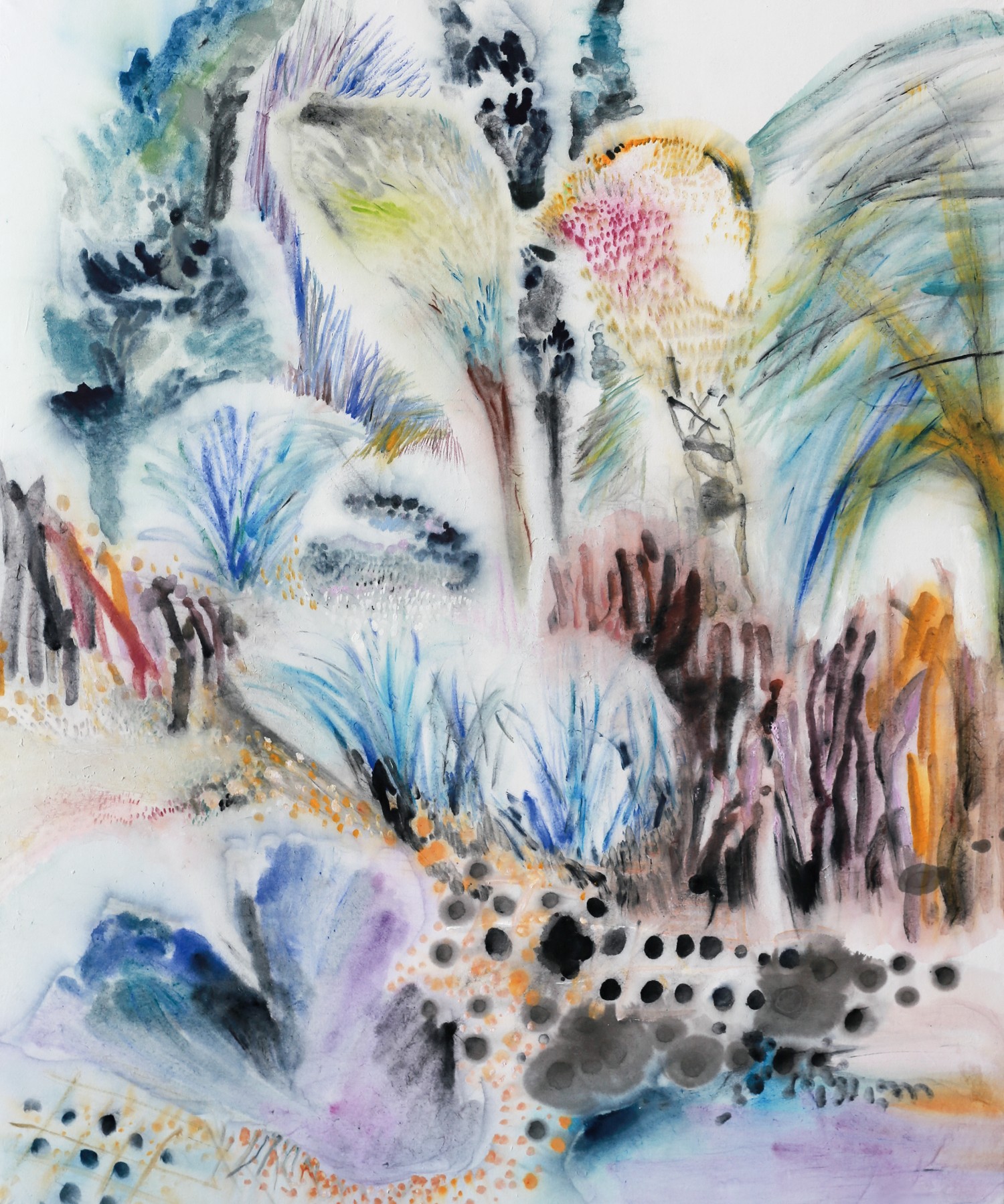 탁소연. 도원, 60 × 72cm, 한지에 담채, 2025