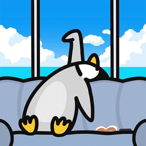 오현영, 펭귄의 자가격리 70 x 70cm, 프린팅, 2021