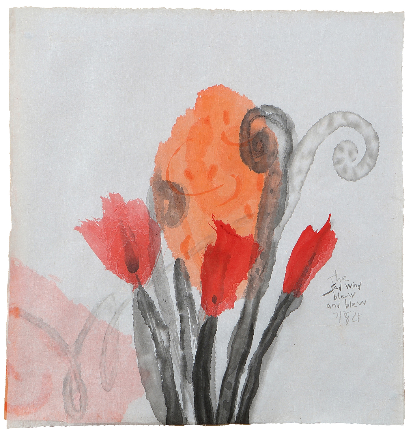 The history of things - seed &amp; winds II. 05_한지에 먹_39.5×37.5cm_2025