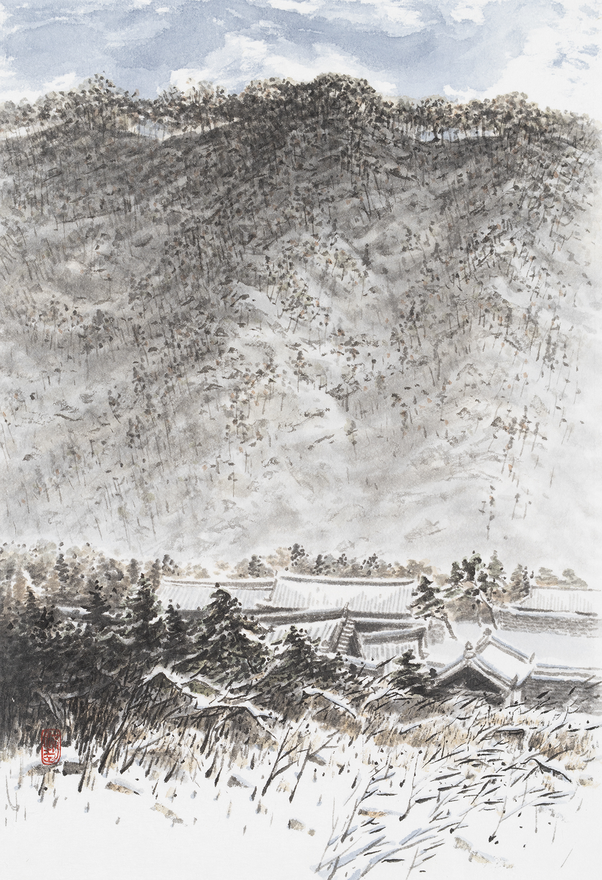 이홍규 고요한 풍경들, 35.6 x 24.5cm, 한지에 수묵담채, 2025