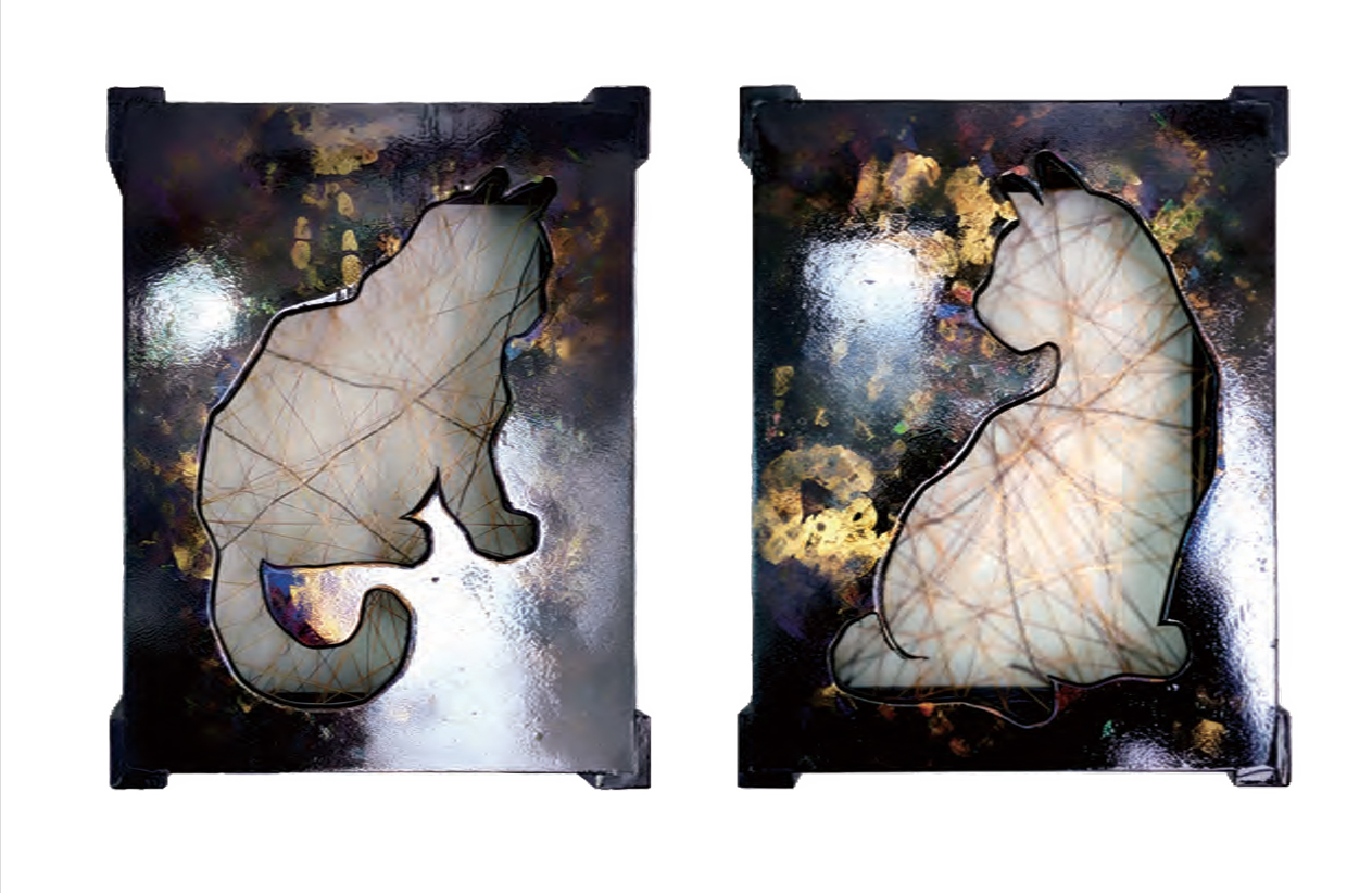 차건우, Making Animals, 39X20X49(X2)cm, 자각나무, 혼합재료, 2025