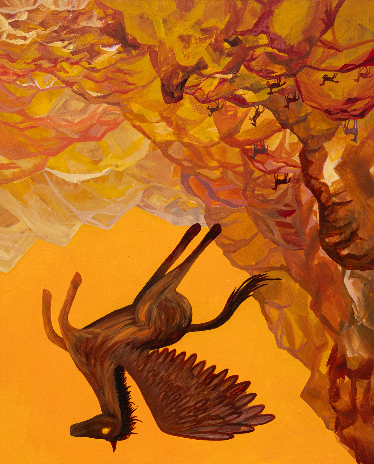 유도현, 추락하는것은 날개가 있다, 162.2×130.3cm, 캔버스에 아크릴릭, 2024