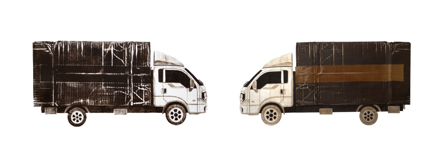 Box delivery(생일배송)2_ 38x57.5cm_지판화(박스,우유팩)