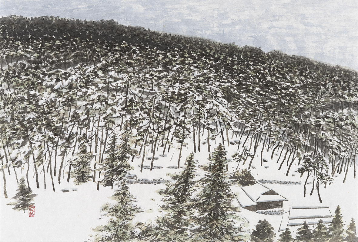 이홍규 고요, 31.5 x 46.5cm, 한지에 수묵담채, 2025