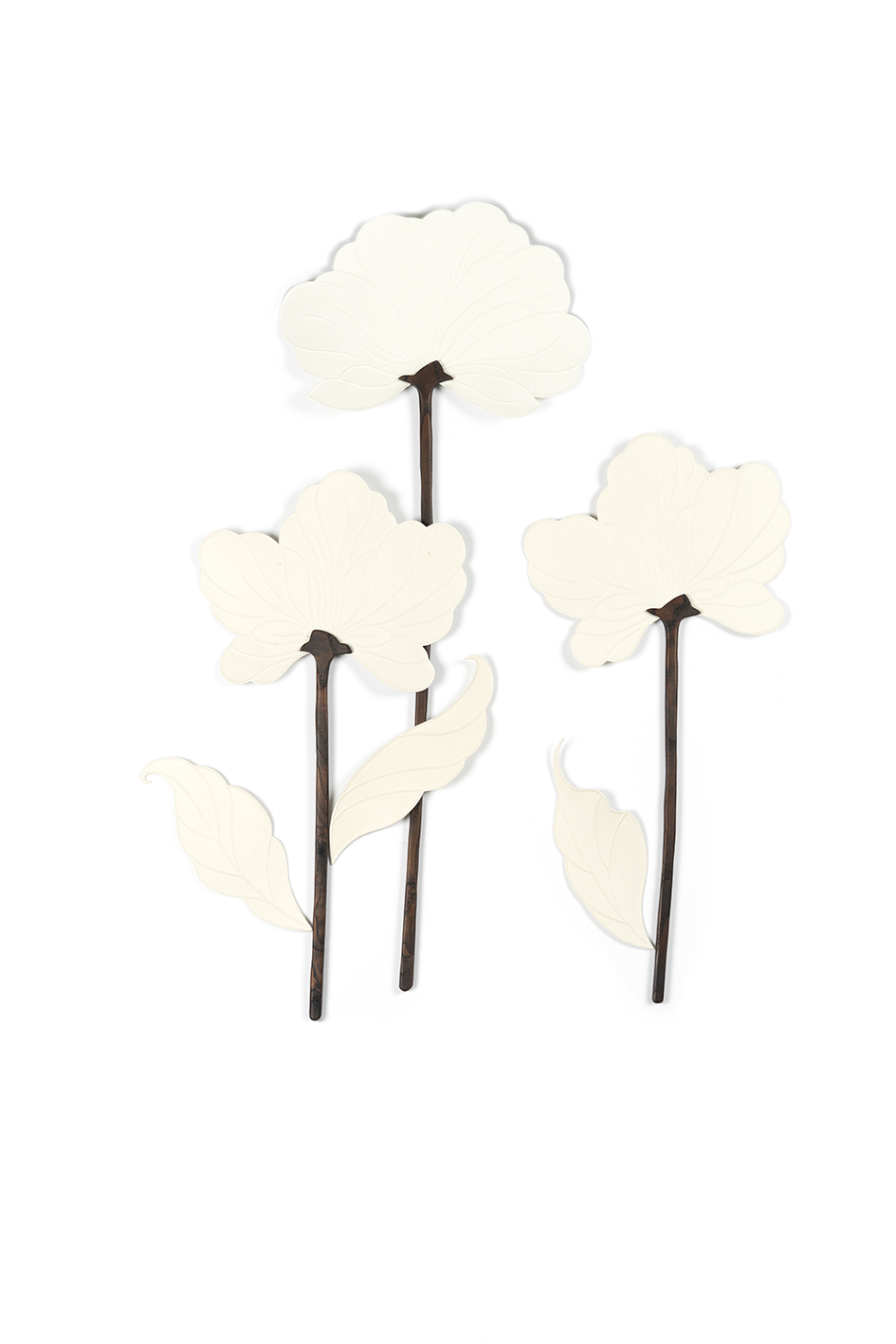 목단우아선   54 × 27 cm,   작약백선   90 × 36 cm,   목단우아선   65 × 31 cm