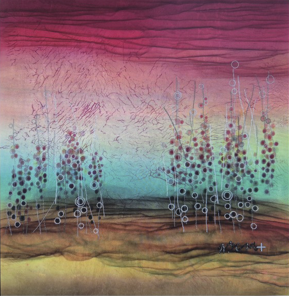 정은경 - 순환의 숲 / 37.5x37.5cm, 실크, 듀퐁염료, 면사