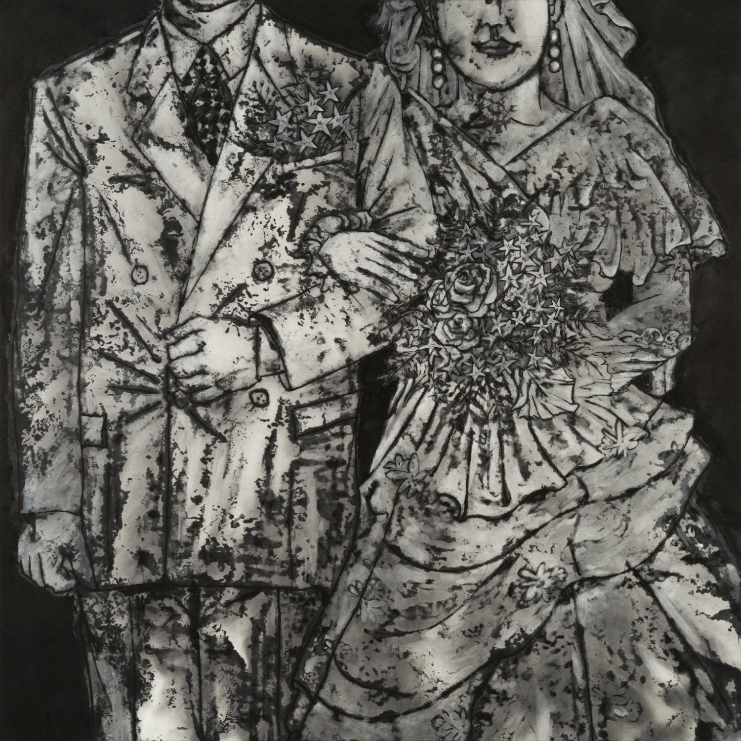 The shell, 112x112cm, 한지에 먹과 분채, 2026