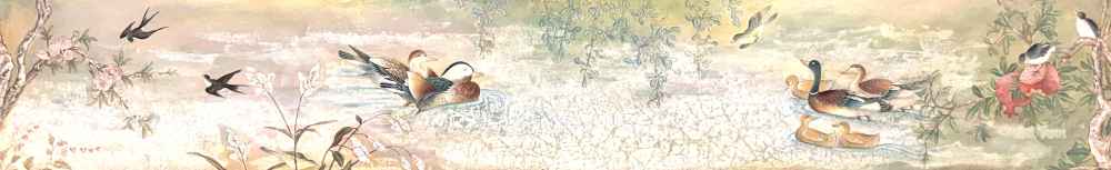 화조도(숨) 22.5×139.5cm, 순지에 채색, 2026